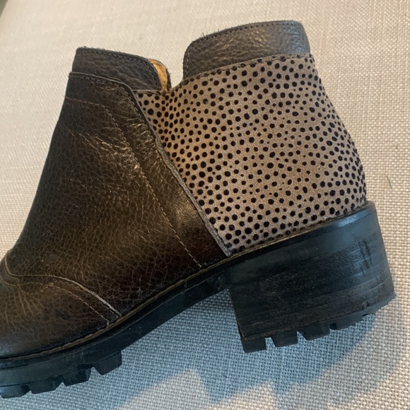 EUC Chunky Leather bootie BROWN & LEOPARD US 8 EU 39 - Picture 14 of 14